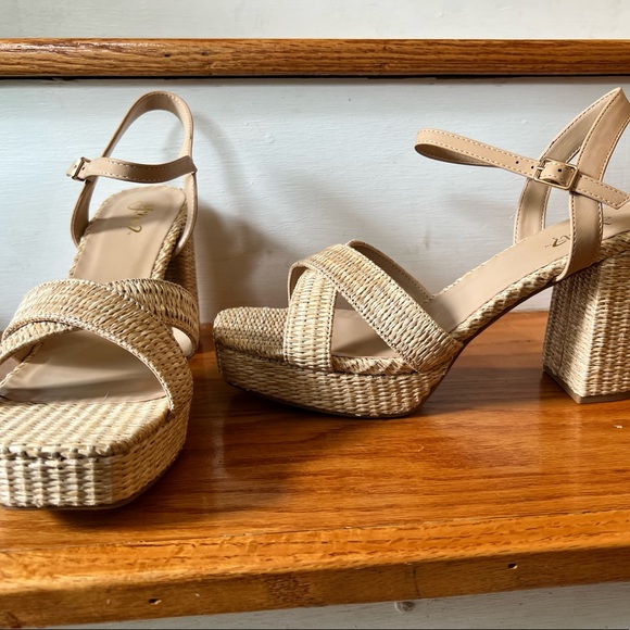 Y-Not Raffia Platform Sandals - Picture 2 of 4